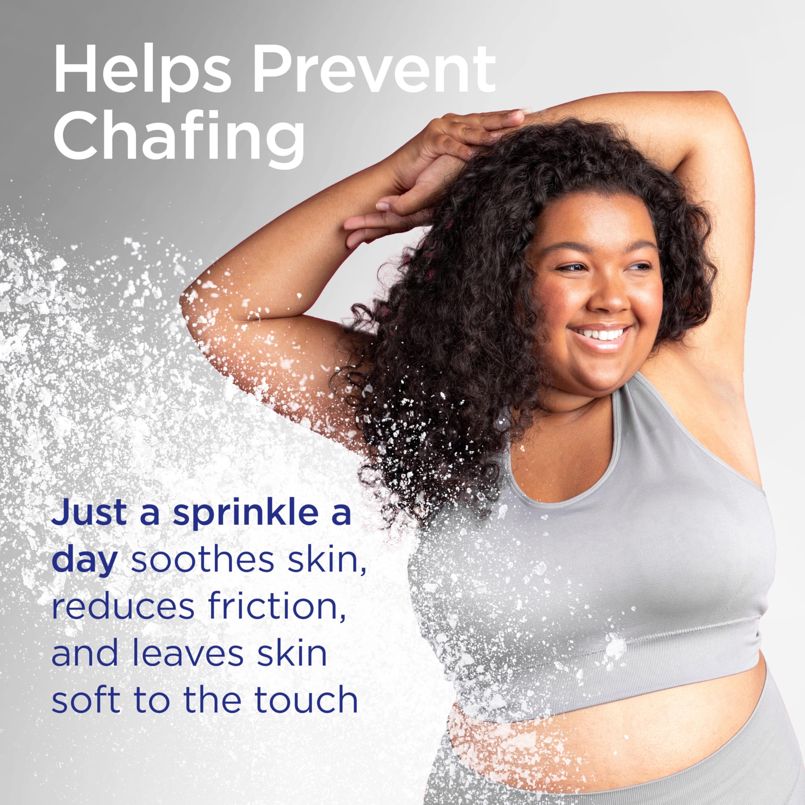 Shower To Shower applied after workout reducing sweat and chafing