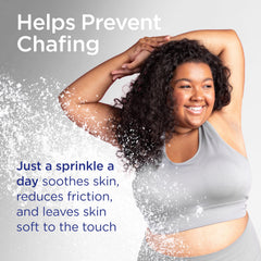 Shower To Shower applied after workout reducing sweat and chafing