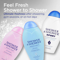 Shower To Shower can in gym bag lifestyle scene showing on-the-go freshness benefit