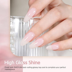 SHOYUM brush close-up applying smooth jelly gel for flawless coverage