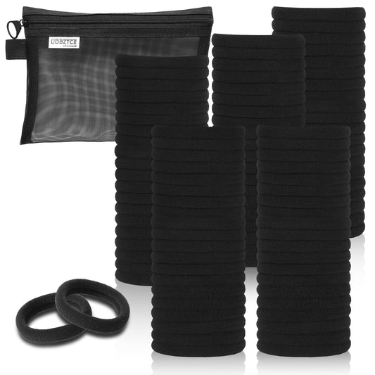 Shrandi elastic pack front view showing 100 black bands and clear packaging benefits convenience