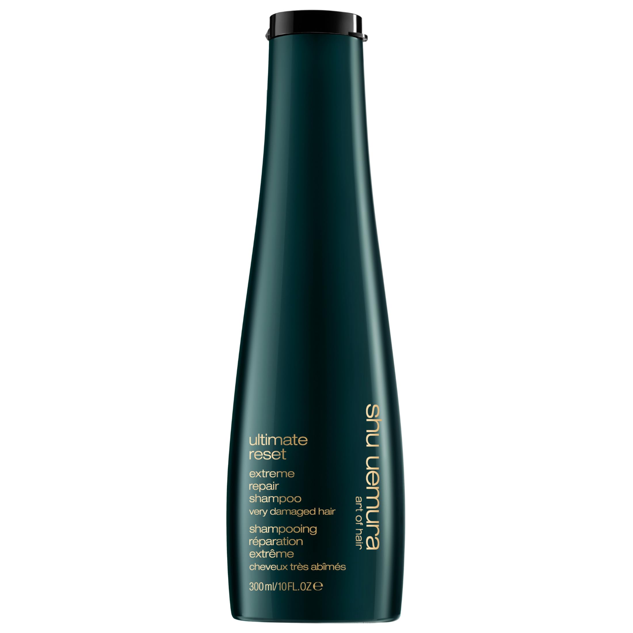 shu uemura bottle front showing sleek design and restorative promise