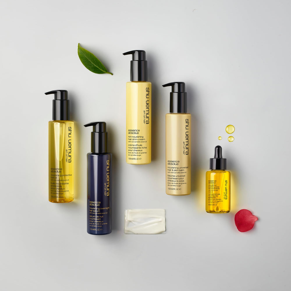 shu uemura on bathroom vanity lifestyle shot suggesting daily routine convenience