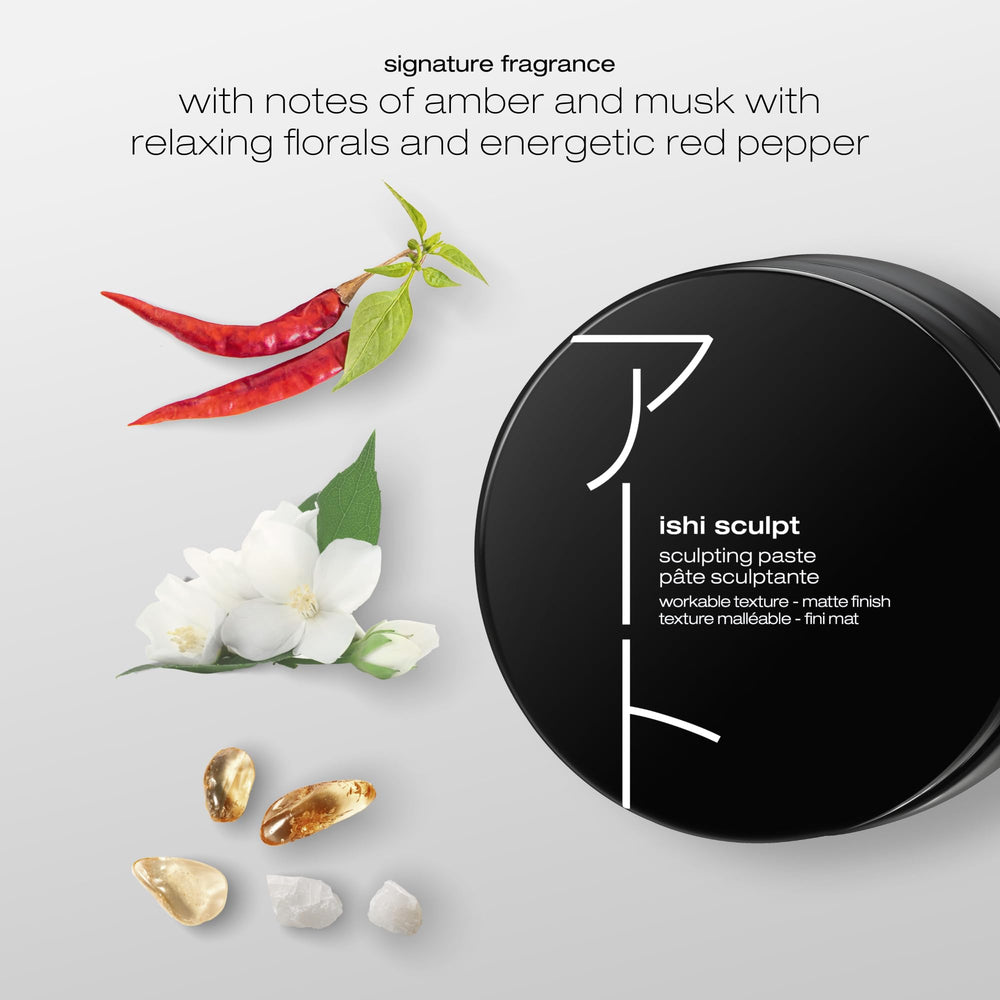 shu uemura art of hair paste being applied by hand to create defined texture and control frizz