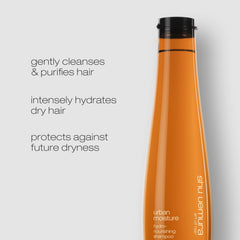 shu uemura moringa oil drop highlighting nutrient-rich ingredient for protection and nourishment