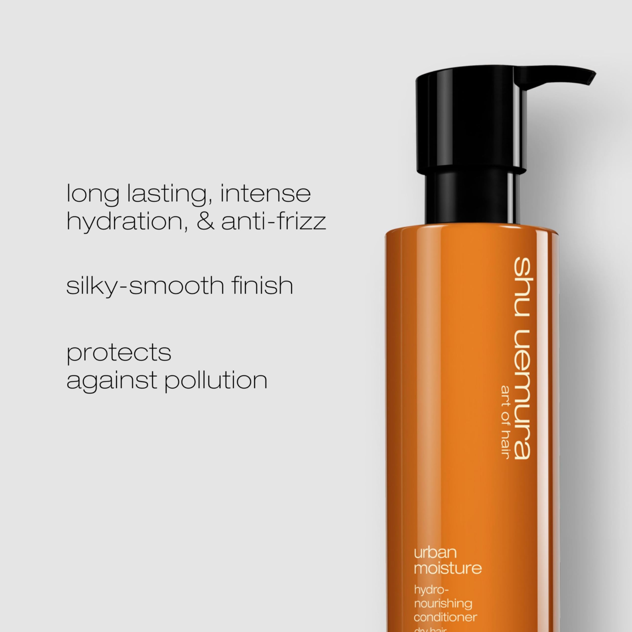 shu uemura art of hair moringa oil close-up highlighting nourishing extract and pollution defense