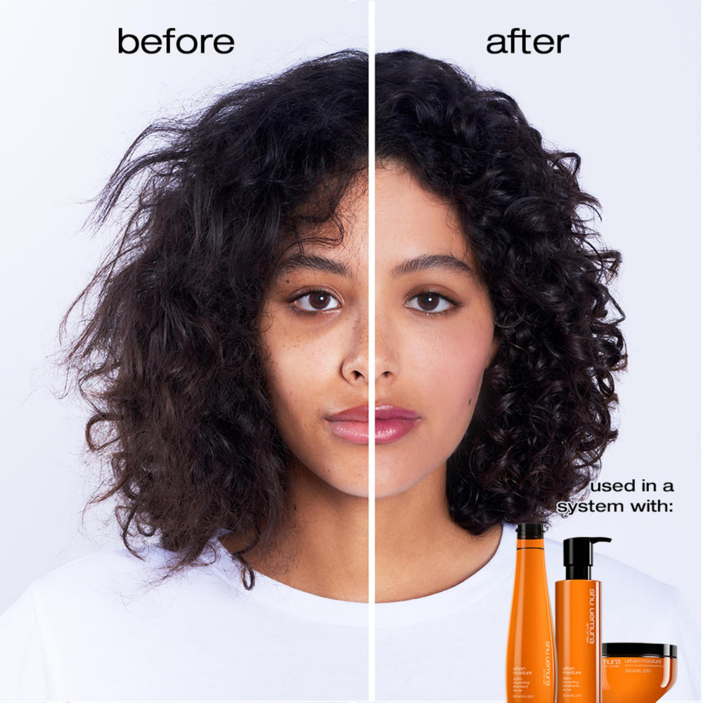 shu uemura art of hair open cap and creamy texture demonstrating rich hydration and slip
