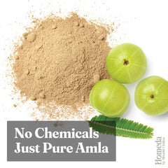 Shudh Online amla jar beside a scale showing accurate 7 oz portion