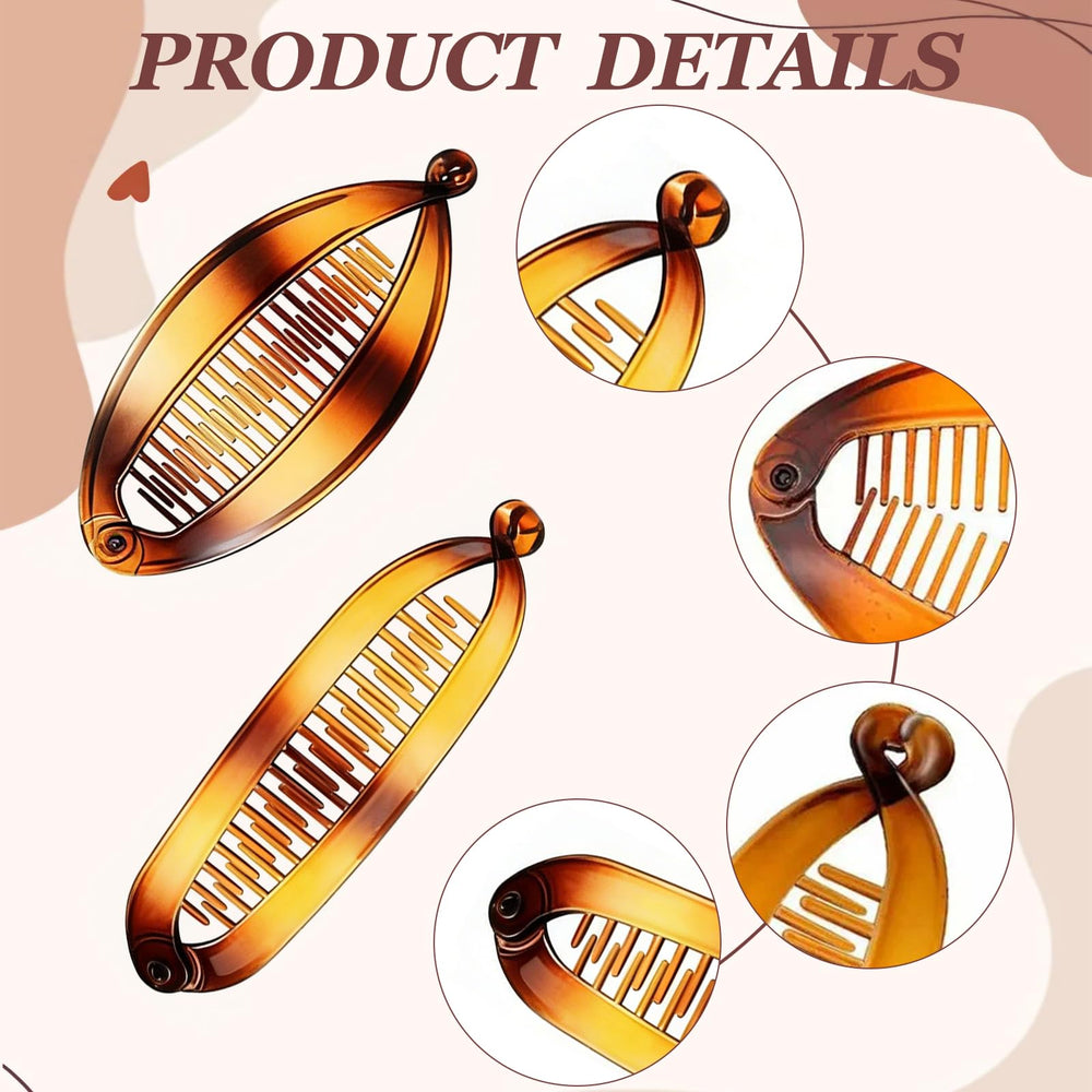 Shudyear banana clip fastened in a ponytail showing comfortable support and smooth finish