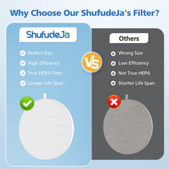ShufudeJa filter edge label detail showing model compatibility and clarity