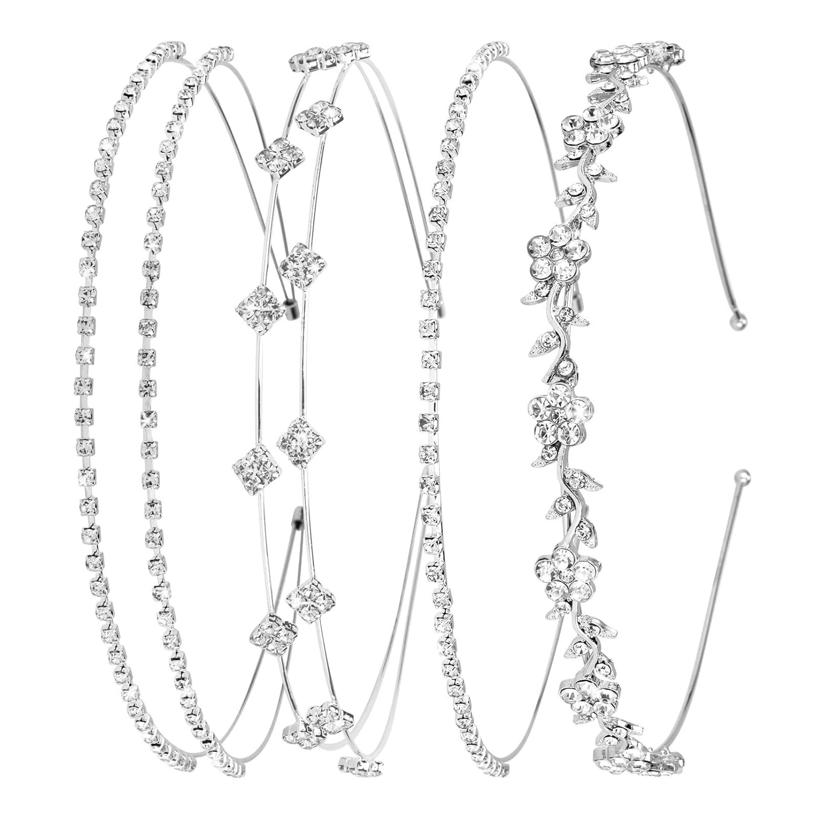 shuielai front view of silver headbands showing elegant sparkle and wearable design