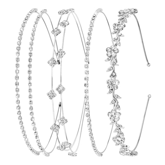 shuielai front view of silver headbands showing elegant sparkle and wearable design
