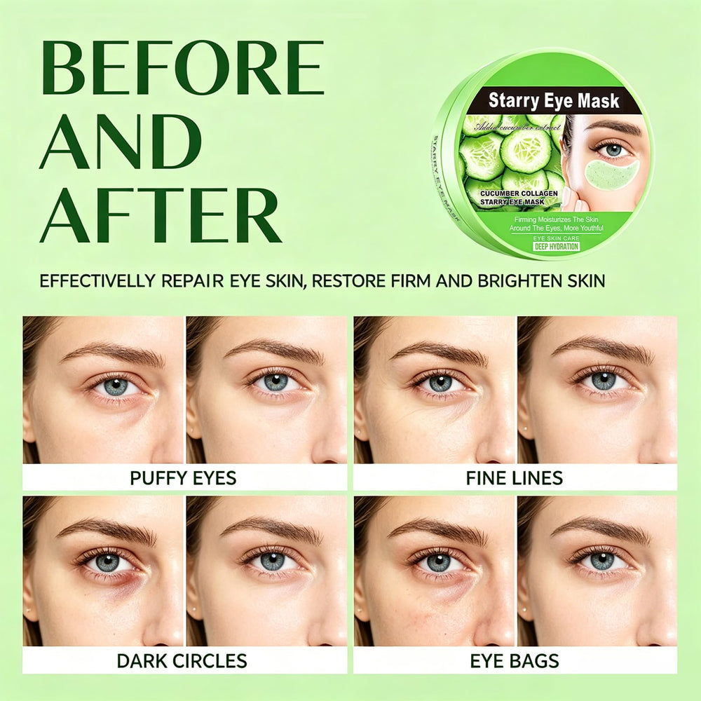 SHUNSHI patch applied under eye demonstrating secure fit and reduced puffiness