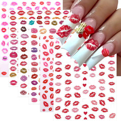 SHUXILIN front packaging showing six sheets and colorful lip decals, easy storage benefit