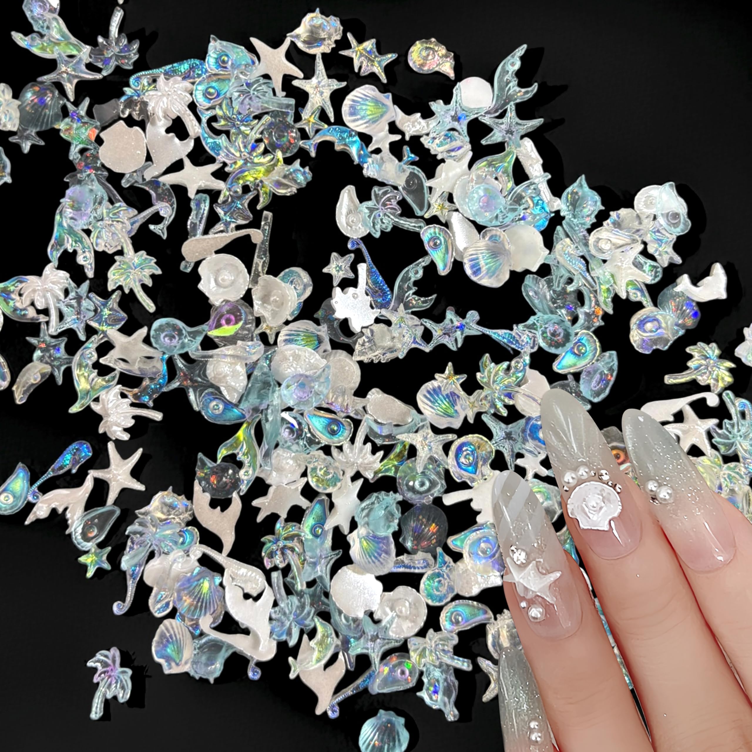 SHUXILIN front packaging showing 250 ocean nail charms for variety