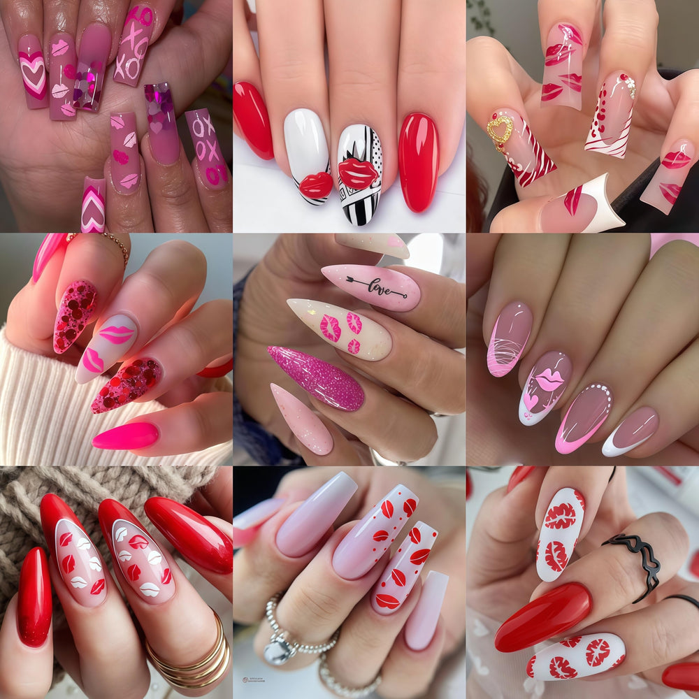 SHUXILIN finished Valentines manicure on hands, lifestyle look for special occasions