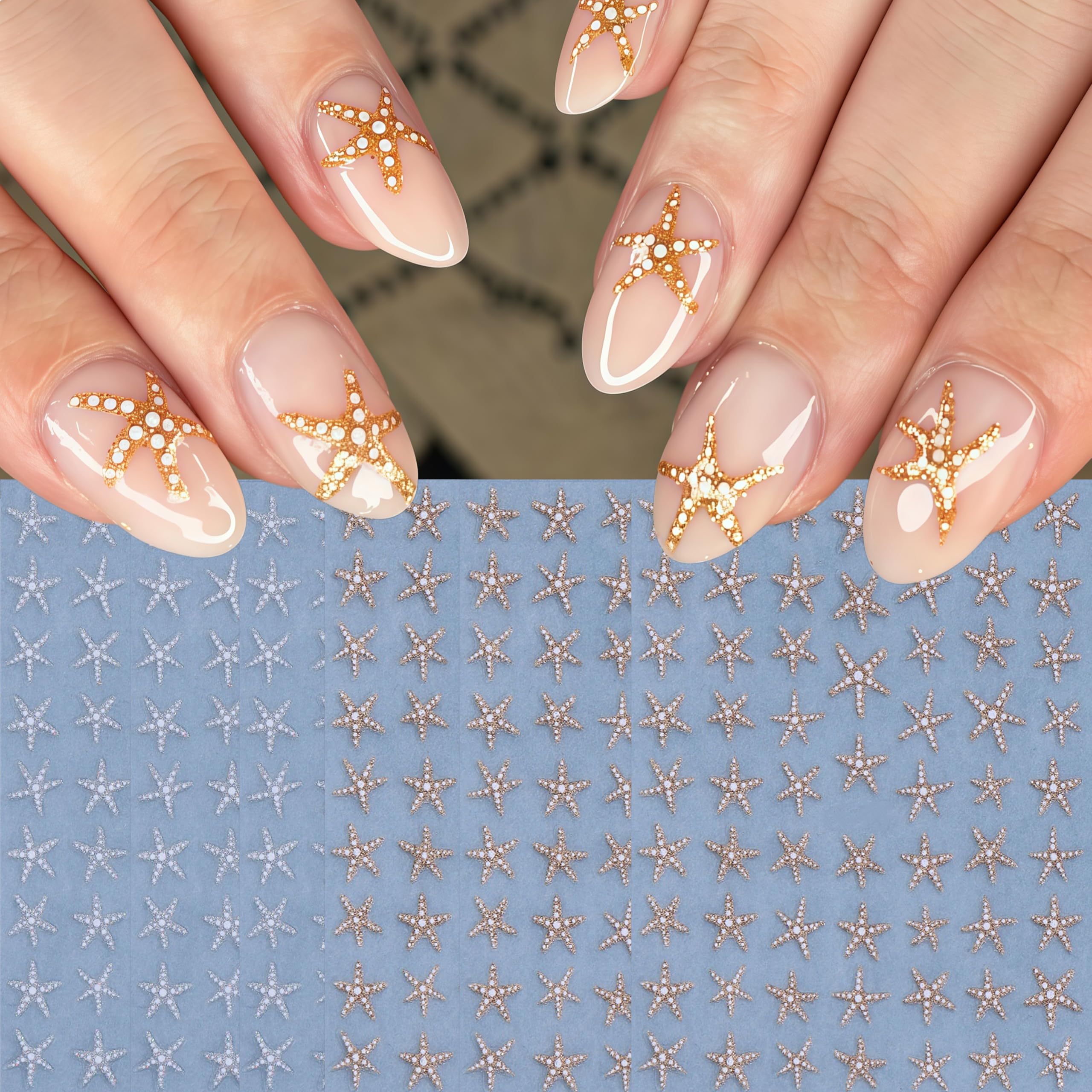 SHUXILIN sticker sheet beside a ruler showing size for accurate fitting on nails