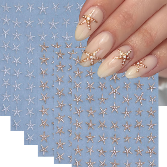 SHUXILIN front view of starfish sticker sheet showing designs and variety, easy styling