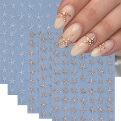 SHUXILIN front view of starfish sticker sheet showing designs and variety, easy styling