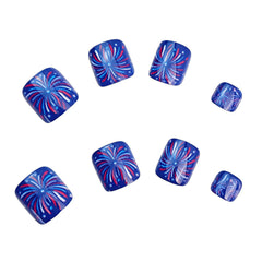 SHUXILIN applied nails on toes wearing sandals, demonstrating a beach-ready festive look