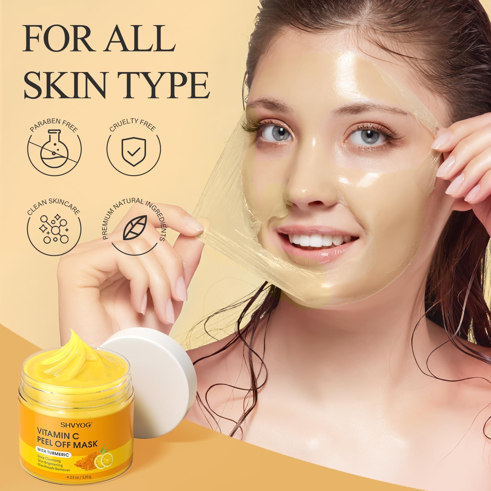 SHVYOG after-use smooth cheek in lifestyle shot showing brighter skin