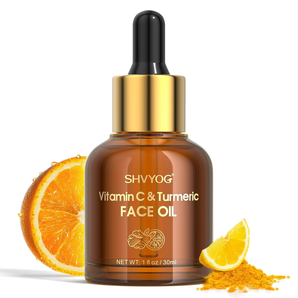 SHVYOG front bottle showing label and brightening benefits