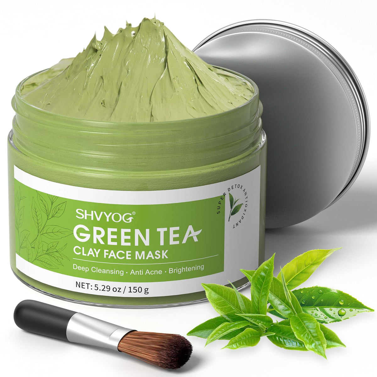 SHVYOG jar front view showing label and packaging for clean routine
