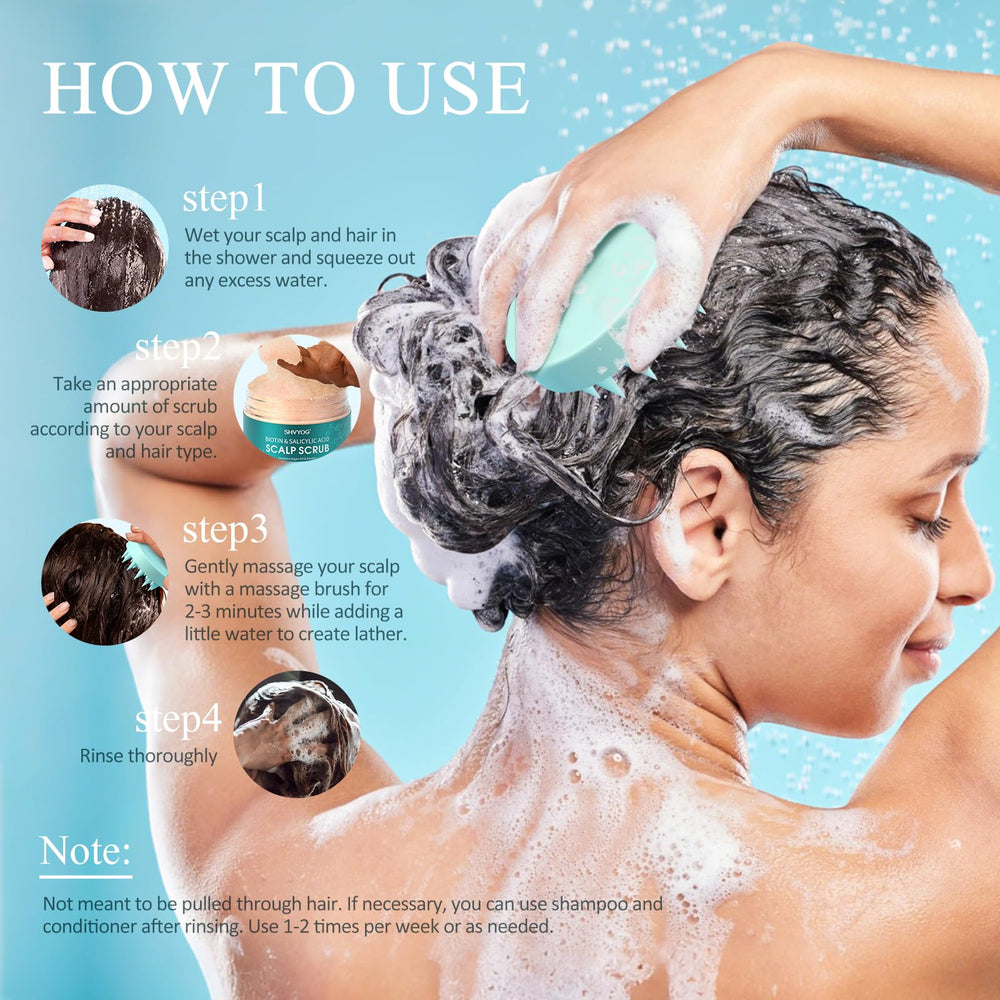 SHVYOG treated hair after rinse showing cleaner, smoother roots