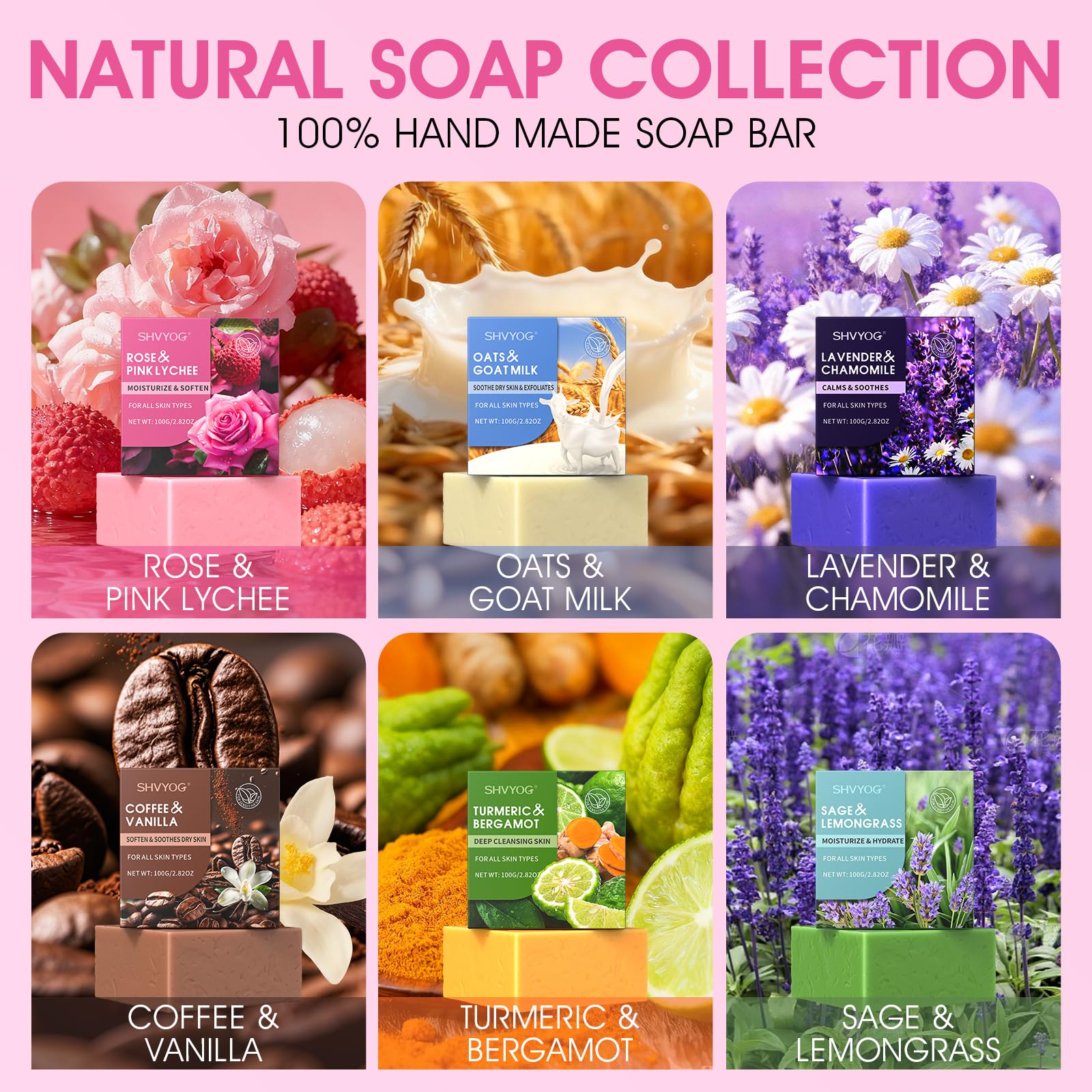 SHVYOG individual soap close-up revealing natural colors and smooth finish