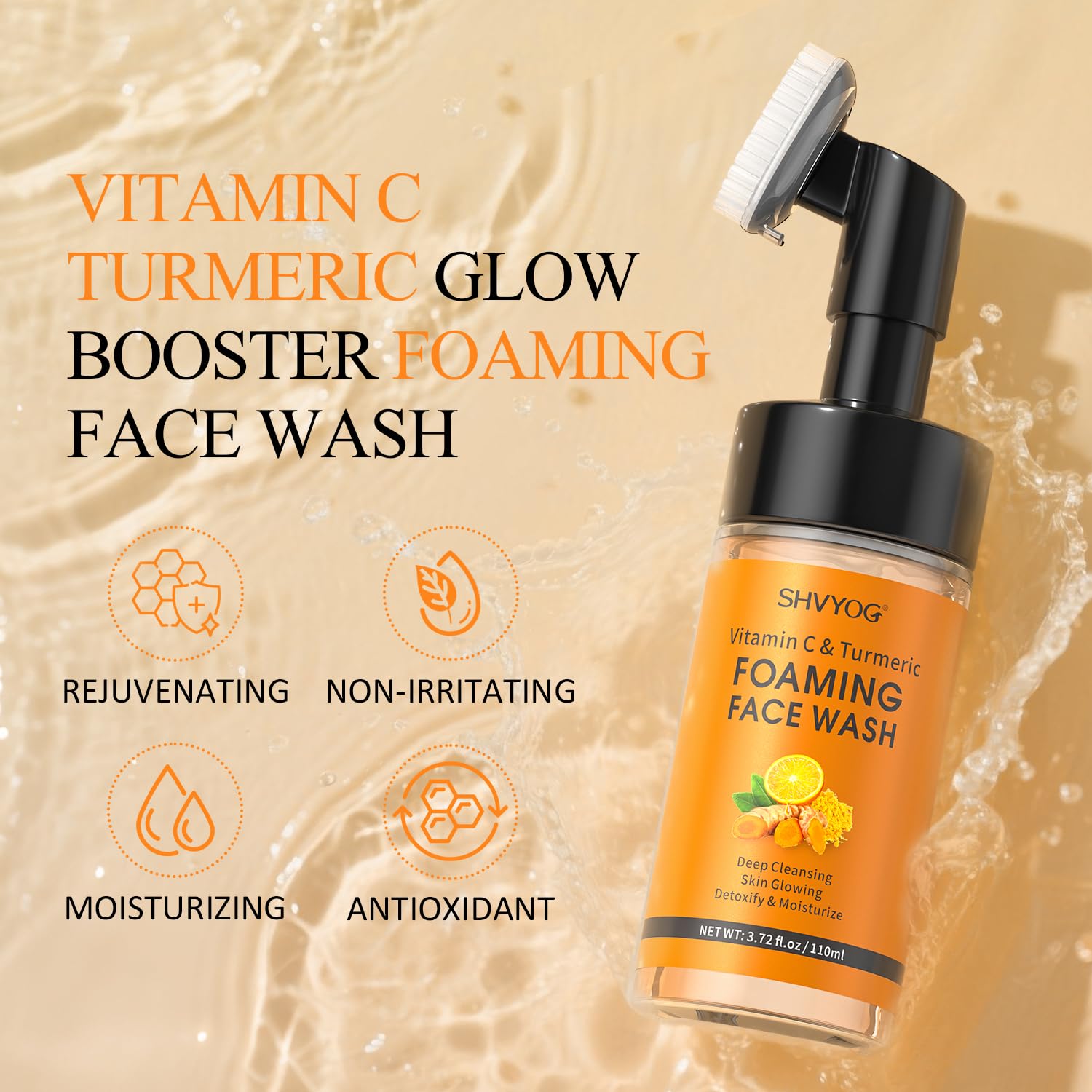 SHVYOG with turmeric root and powder highlighting natural antioxidant benefit