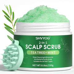SHVYOG scalp scrub jar front view showing product and branding, useful for identification