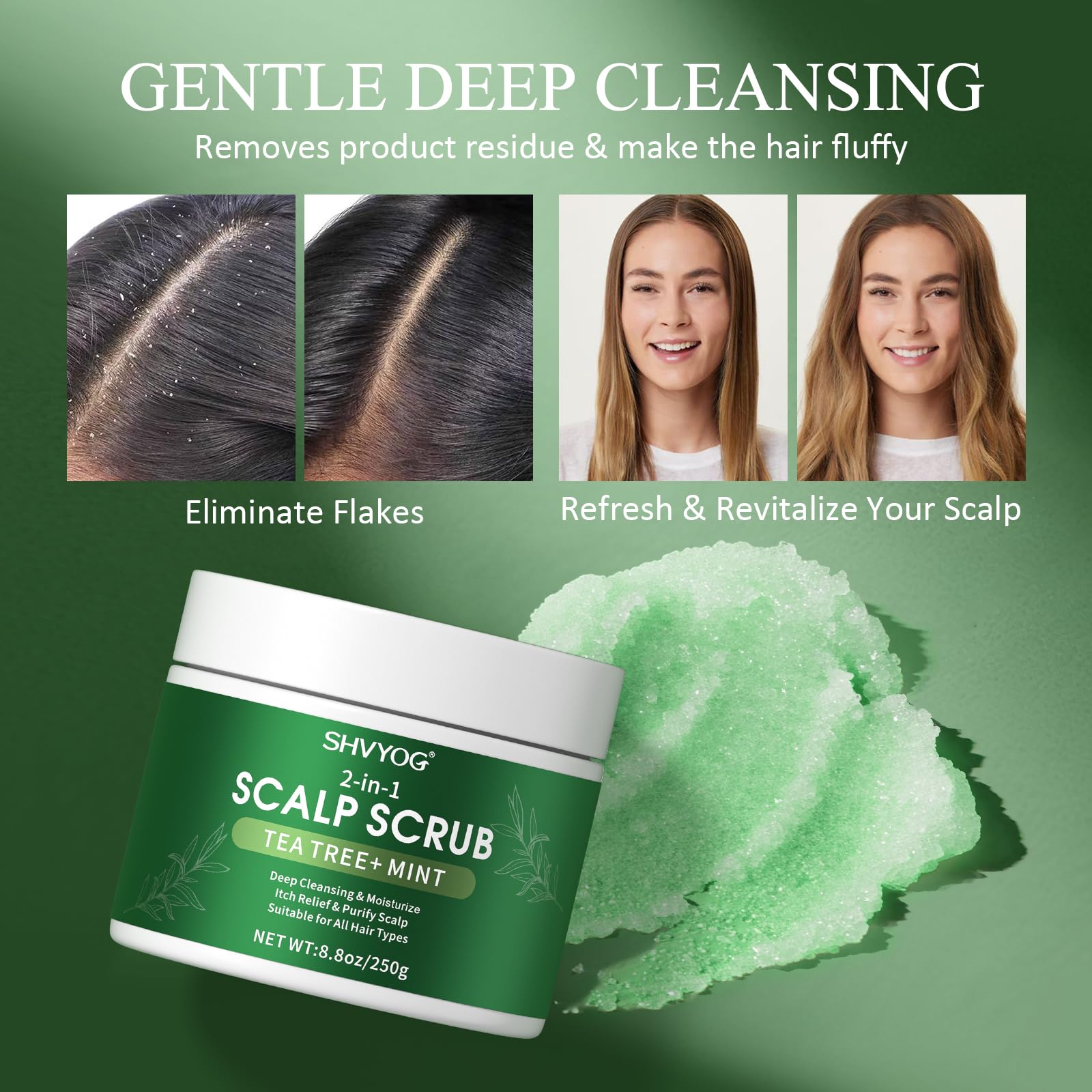 SHVYOG scalp scrub placed on bathroom shelf showing easy integration into shower routine