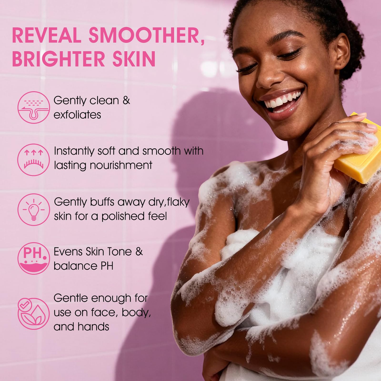 SHVYOG soap lather detail demonstrating rich foam for gentle cleansing benefit