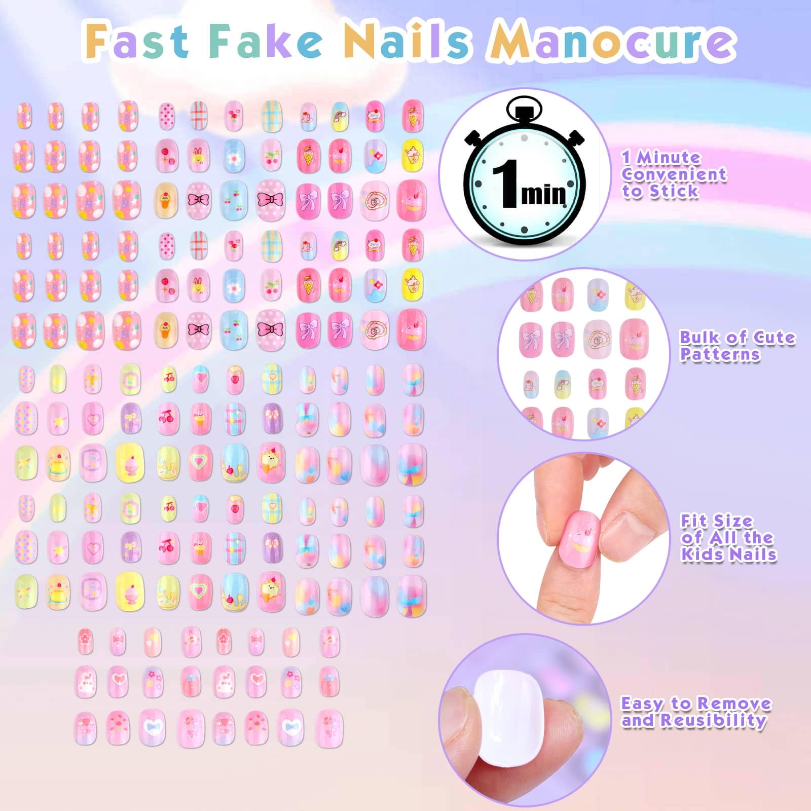 shynek close-up of nail pattern and glossy finish, detailed playful look