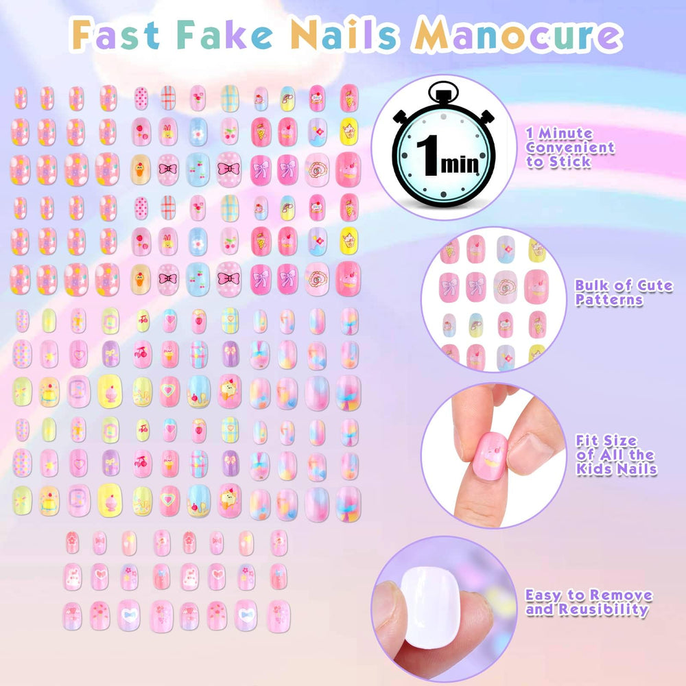 shynek close-up of nail pattern and glossy finish, detailed playful look