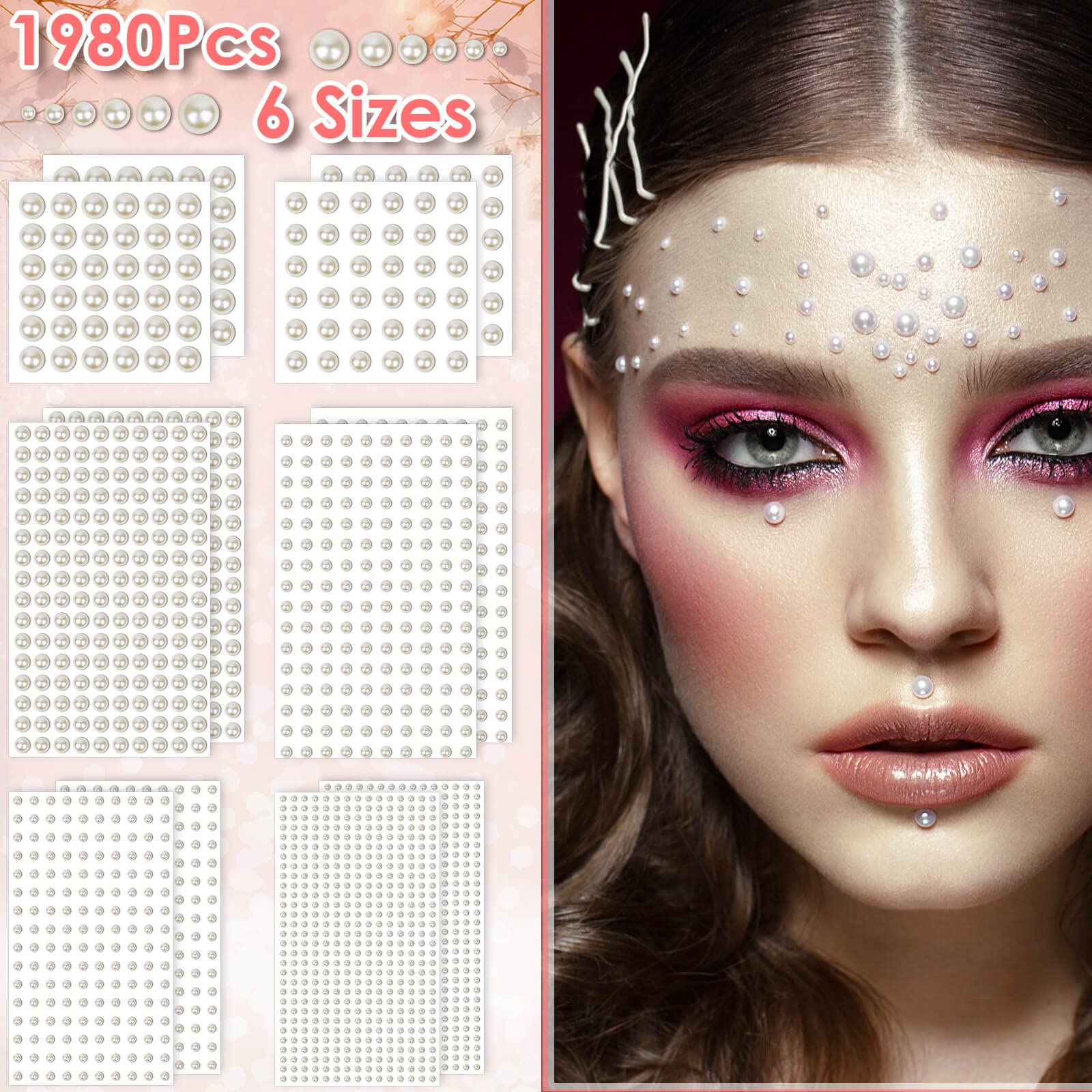 shynek close-up of mixed-size pearl sheets highlighting organized selection