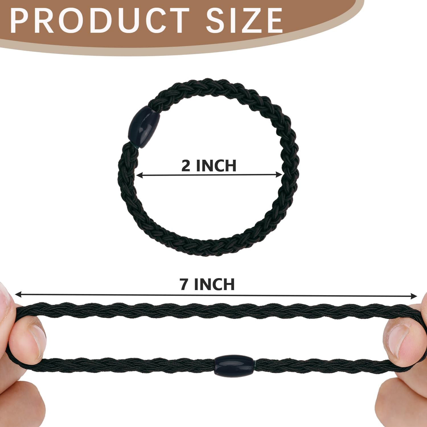 SIADEE hair tie beside coin for scale, shows compact travel-friendly size