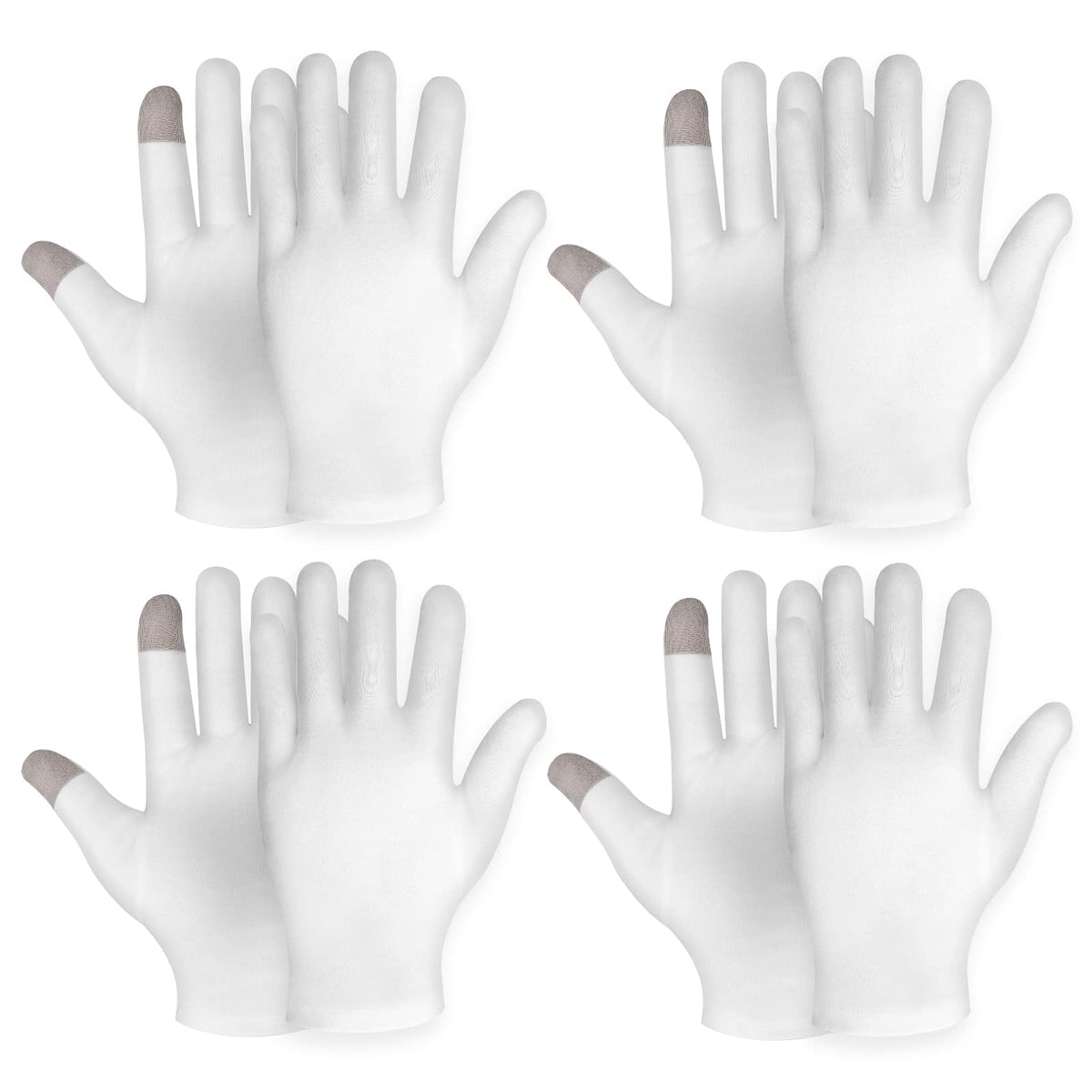 Sibba front view white gloves showing clean design and protection