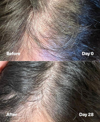 Styled hair with improved crown volume after SickScience PowerCycle use, demonstrating visible lift