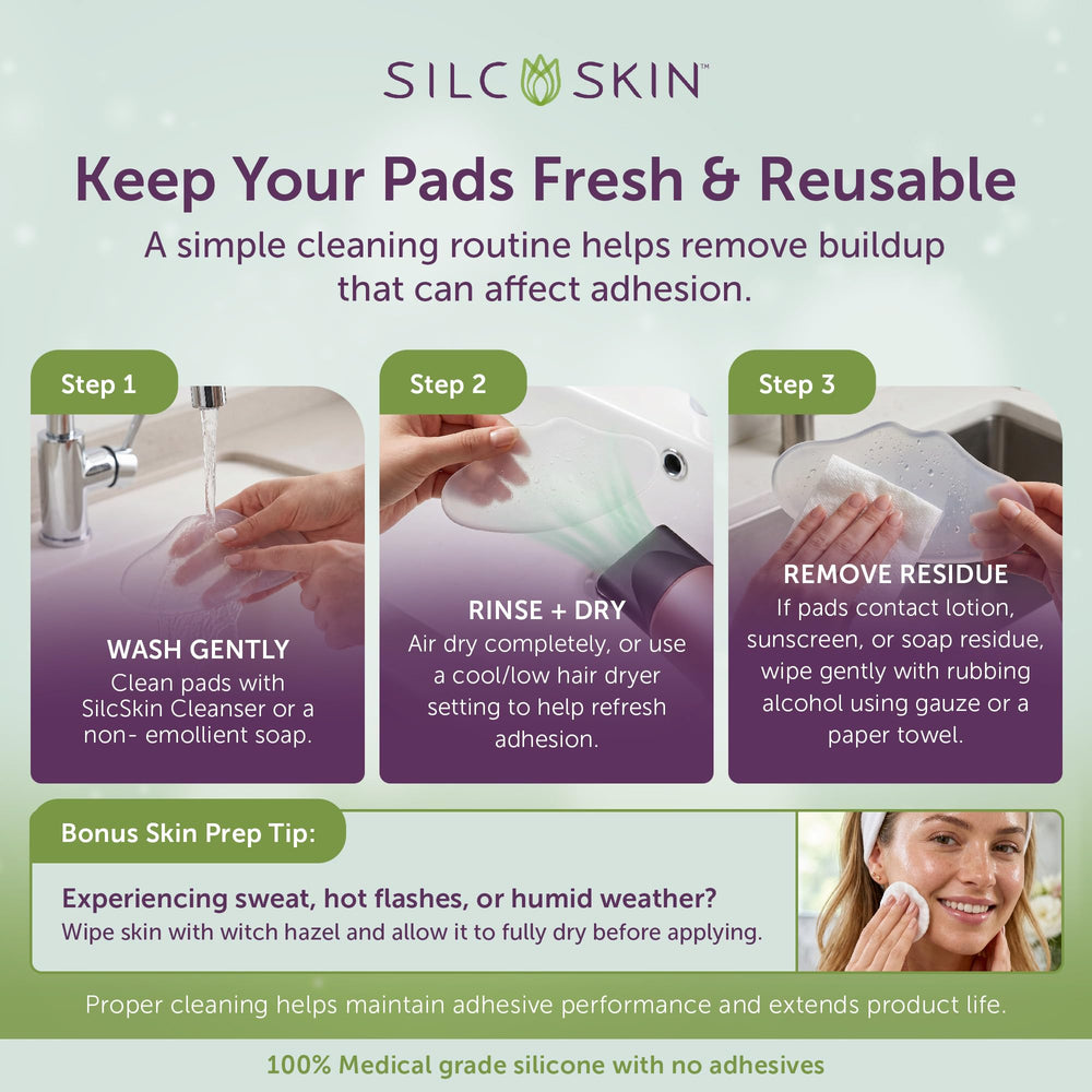 Silc Skin in a bedside nighttime routine suggesting overnight wear benefits