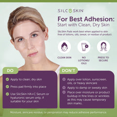Silc Skin applied under-eye on model demonstrating comfortable fit
