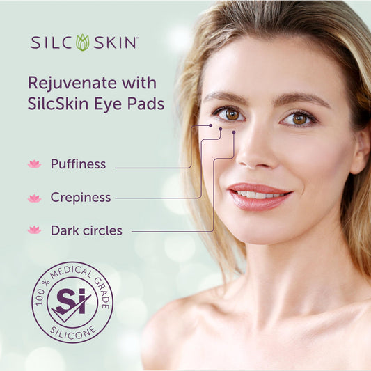Silc Skin single silicone eye pad close-up highlighting thin profile