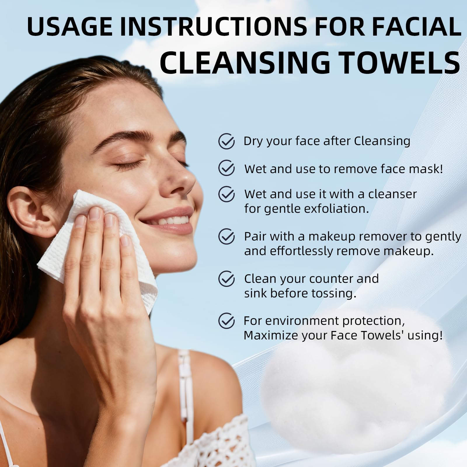 SilkenVive damp towel used with cleanser to dissolve makeup residues