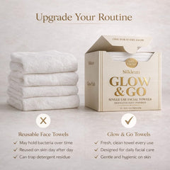 Silklean box opened with stacked towels highlighting single-use freshness benefit