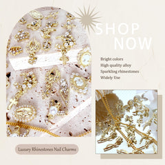 SilkRoselw compartment box with flat-back pearls displaying size variety for design options