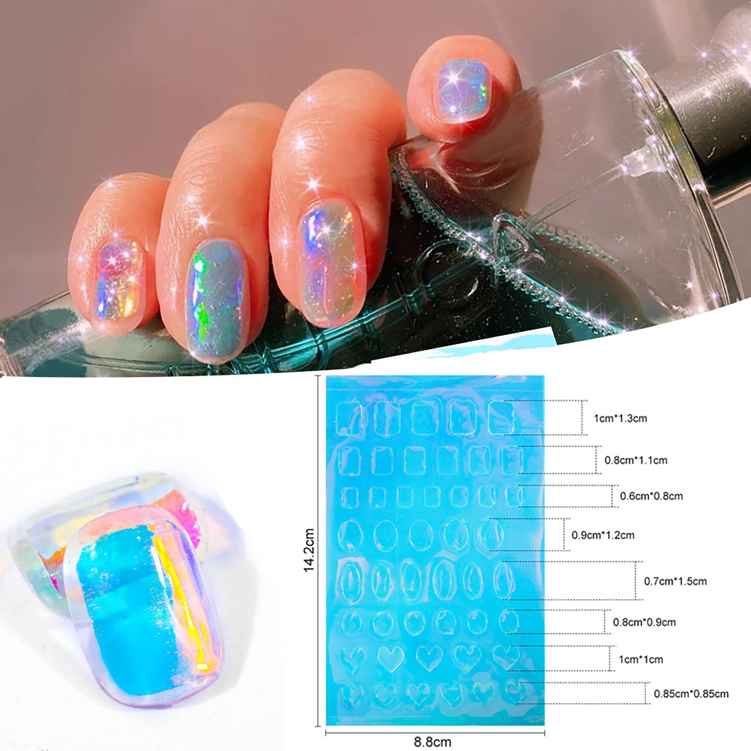SILPECWEE foil applied on a natural nail demonstrating quick transfer benefit