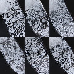 SILPECWEE foil transfer in process pressed onto nail to show easy application steps