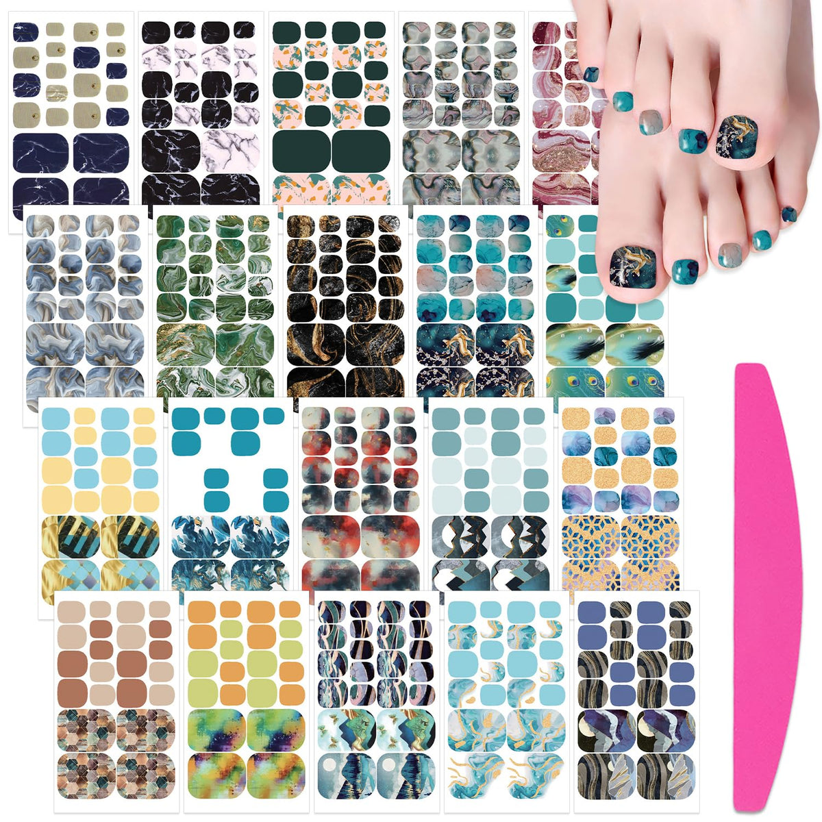 SILPECWEE front packaging showing toe nail sticker sheets and nail file for quick salon looks