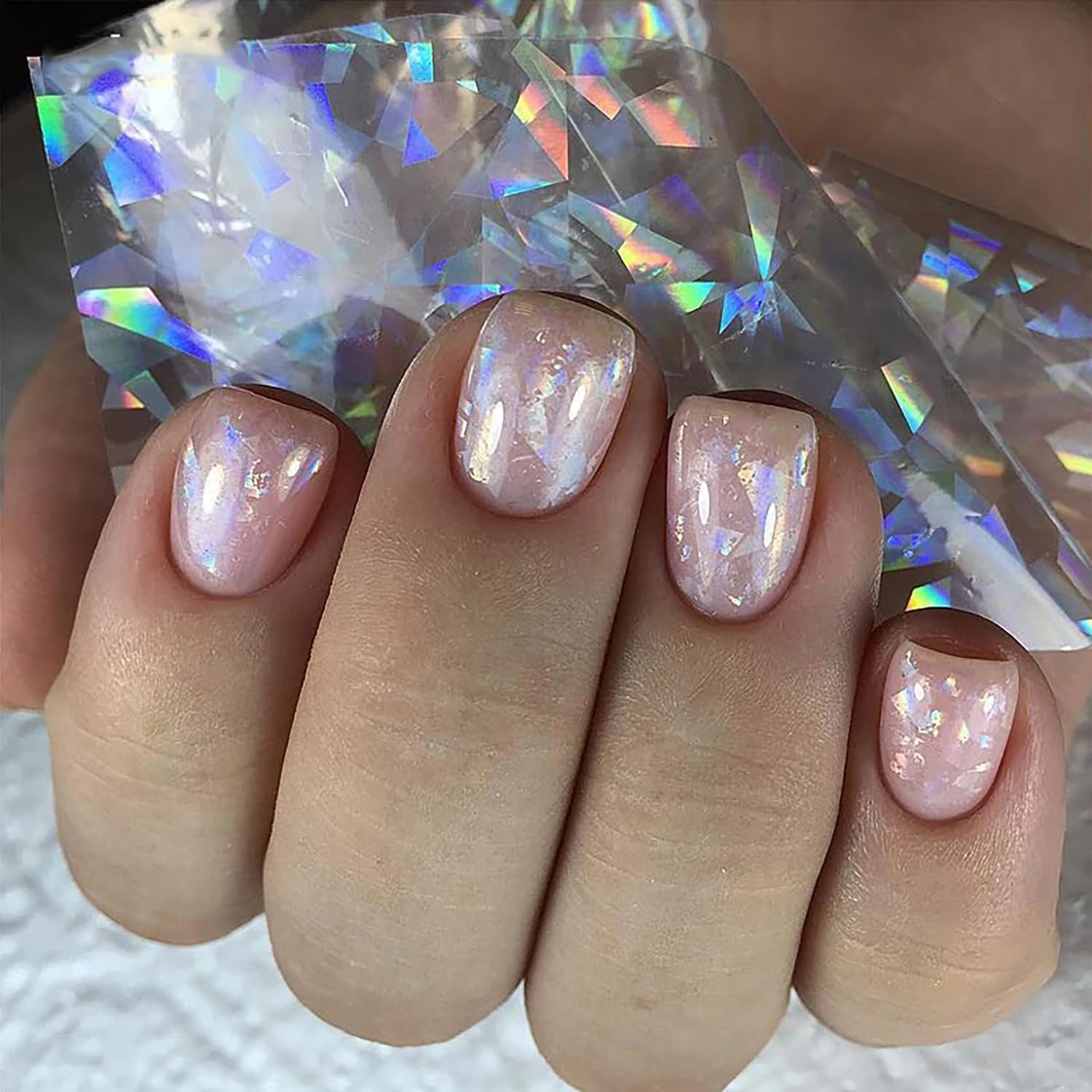 SILPECWEE holographic foil reflecting rainbow light for eye-catching shine