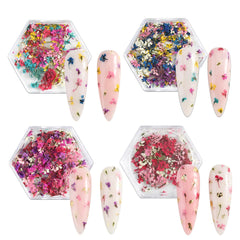 SILPECWEE completed manicure with dried flowers in lifestyle setting highlighting wearable beauty